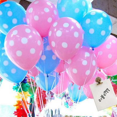 China Party Decoration 12 Inch 2.8g Colorful Dot Printed Wave Point Latex Balloon for Wedding Birthday Decoration Baby Shower Party Supply Balloons for sale