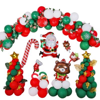 China Wholesale Christamas Decoration Christmas Balloon Foil Balloon Kits Stage Layout Atmosphere Latex Combination Christmas Party Balloons for sale