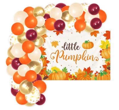 China Gift Toy Little Pumpkin Balloon Garland Kit Fall Pumpkin Themed Baby Shower Birthday Photo Background Party Balloons for sale