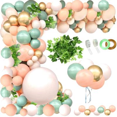 China Brithday /WeedingParty Decor Balloon Garland Arch Set Olive Sage Balloon/Baby Bath Birthday Party Latex Balloons Jungle Gifts 126pcs for sale