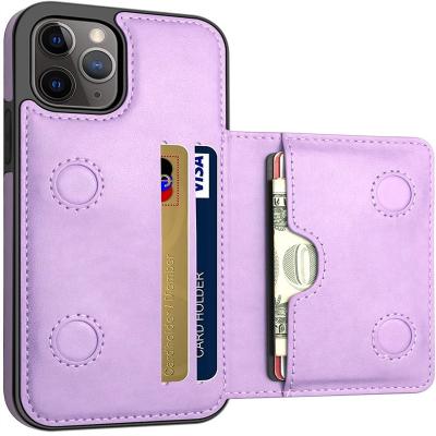 China Magnetic High Snaps Cover Smart Leather Phone Protector Case With Card Holder For iPhone 13 for sale