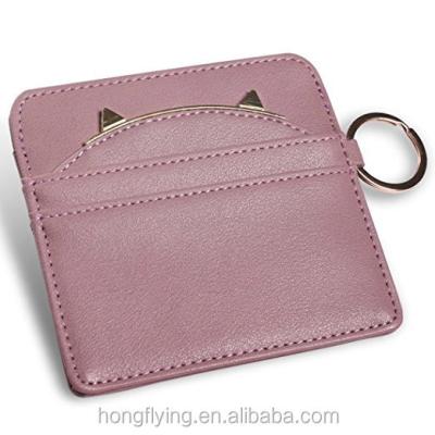 China RFID Women Credit Card Holders Girls Key Chain Wallet Nico Louise Cat Ear Leather Coin Purses for sale