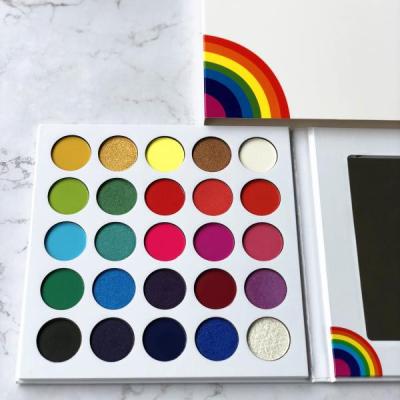 China 25 Colors Waterproof Rainbow Makeup Custom Logo Eyeshadow Palette for sale