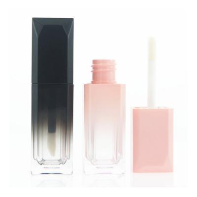 China Common Refillable Liquid Bottle Tube Refillable Liquid Lipstick Tube Makeup Life Lip Gloss Empty Clear Square Tube for sale