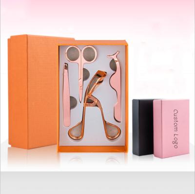 China Wholesale Russian Fake Cutoms Logo Rose Gold Lashes Tweezers Set Volume Eyelash Lashes Applicator Private Label Eyelash Tweezers Set for sale