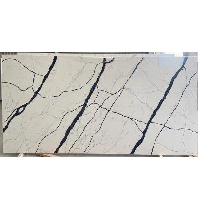 China Modern Vanity Countertops Quartz Panels White Calacatta Quartz Slab for sale