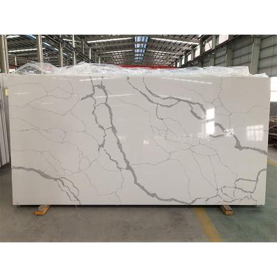 China China Durable Countertop Calacatta White Marble With Gold Artificial Quartz Stone Slab DC439411 for sale