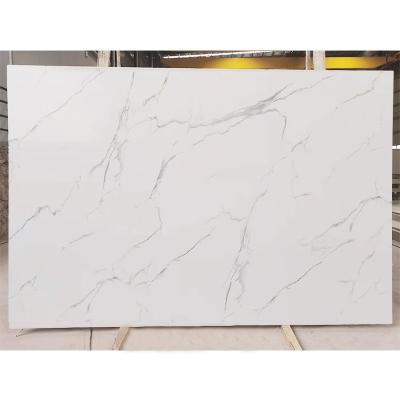 China Wholesale Bianco Carrara White Marble Look 3D Engineered Artificial Stone Slab Durable For Countertops for sale