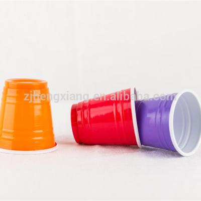 China 2oz PP Beverage Party Disposable Plastic Cup Double Color Red And White Color Celebrate Drink Cup 60ml for sale