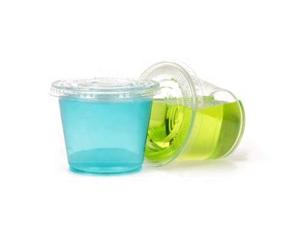 China 4oz/120ml pp single wall disposable PET plastic cup with lid sauce cup jam party cup for sale