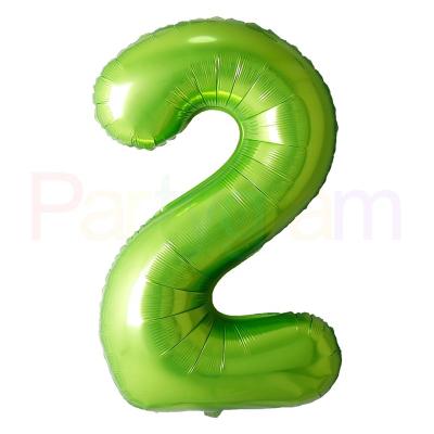 China Advertising Toy Hot Selling Advertising Toy 40inch GREEN Color Number 2 Balloons Foil Balloons For DIY Birthday Party Decoration for sale