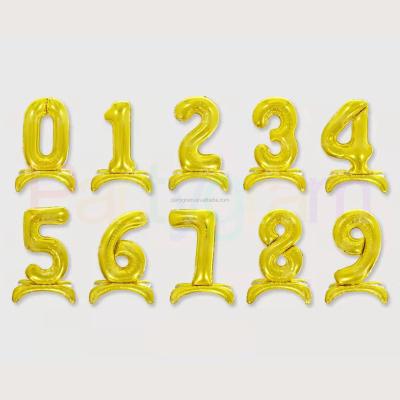 China 32 Inch Number Balloons Party Occasion Party Individual Attendance Foil Balloon Gold Digit Ball Wedding Birthday Party Decoration for sale