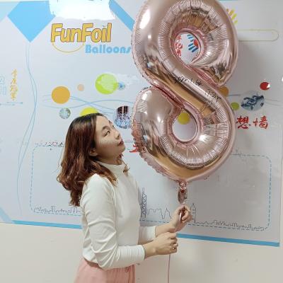 China Advertising Toy Advertising Toy Automatic Sealing 34 Incn Foil Birthday Wedding Party Decoration 0-9 Foil Balloon Helium China Factory Over 20 Years for sale