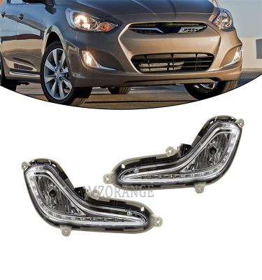 China Lighting System Turn Signal Function 12V Car DRL LED Auto Yellow Daytime Running Light Lamp For Hyundai Accent Solaris 2010 - 2013 Headlight for sale