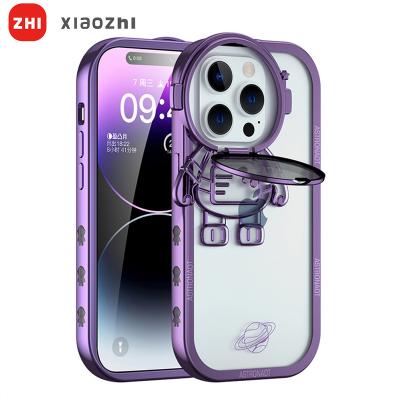 China New 6D Case Astronaut Stand Plated TPU Phone Case Shockproof Color Plated Phone Cover For Iphone 14 pro 3D Cartoon Phone Cover for sale