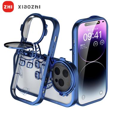 China 3D Astronaut Luxury Shockproof Phone Case For Iphone 11 12 13 14 pro Max Xs X Xr 7 8 plus Folding Stand Holder Silicone Phone Cover for sale