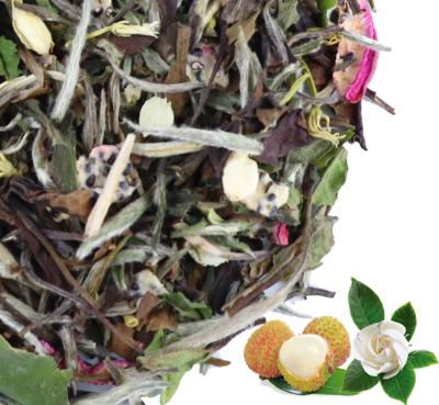 China NO--preservatives detox beauty tea lychee flavor blended white tea blended with jasmine buds for sale