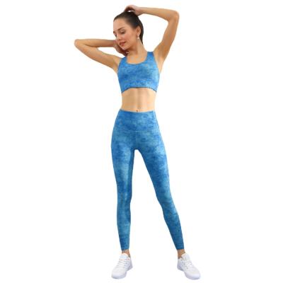 China Sports Breathable Skinny Yoga Naked High Waist Vest Yoga Pants 2 Piece Set for sale