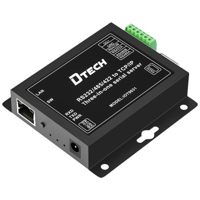 China RS232 Dtech Industry Converter Support High Quality OEM ODM RS232/422/485 To TCP_IP Three-in-One Serial Server for sale