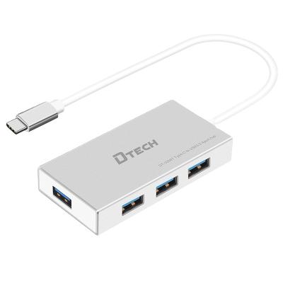 China Dtech 4 Port USB HUB Support High Quality OEM ODM TYPE-C Silver Multimedia AU HUB USB 3.0 Standard for sale