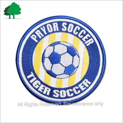 China Factory direct custom made high quality cheap embroidery soccer patch handmade for garment for sale