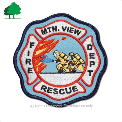 China 3D factory direct sale high quality cheap OEM embroidery patch for fire rescue team custom logo embroidery patch for sale