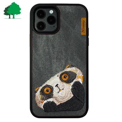 China Cute Cartoon Phone Case 3D Pet Embroidery Phone Case New Big Eyes Shockproof Shockproof for sale