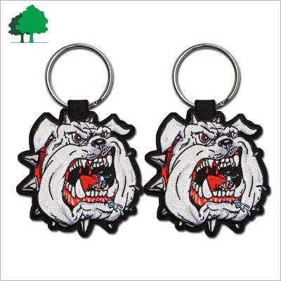 China Souvenir Factory Direct Custom Embroidered Key Chain Personalized Message Design Cloth Material for sale