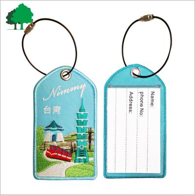 China Custom Fabric Embroidery Luggage Tag for sale