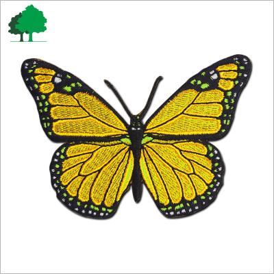 China High Quality 3D Factory Direct Custom Big Cheap Back Embroidered Iron On Butterfly Patches for sale