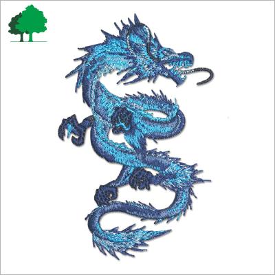 China 3D factory direct sale OEM cheap high quality embroidery patch big embroidery patch. custom dragon patch for sale