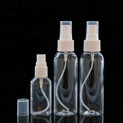 China Household Products Transparent Clear Fine Mist Spray Pump Bottle 50ml 100ml Hand Sanitizer Spray Bottle for sale