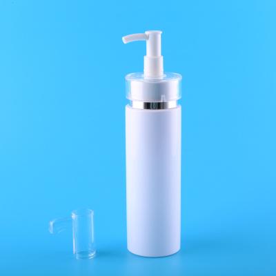 China Household Products Plastic Cylinder Lotion Pump Dispenser Bottle 150ml Round Face Detergent Container Packaging 5oz Shampoo PET Bottles for sale