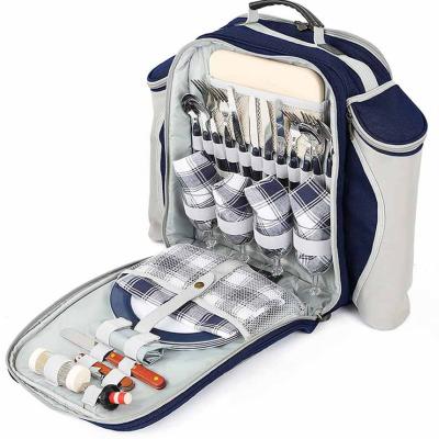 China Large Capacity Cooler Pack Portable Waterproof Picnic Refrigerated Pack for 4 Person, Picnic Camping Pack with Cutlery for sale