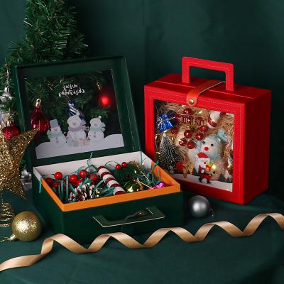 China Handmade Hot Sale Unique Designed Cute Printing Christmas Gift Box Packaging Special Paper Gift Box With PVC Window For Christmas for sale