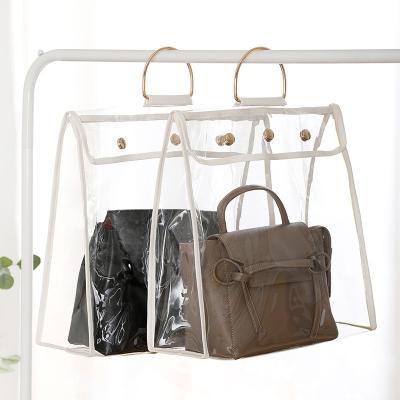 China Wall Mounted Dustproof Waterproof PVC Household Bag Handbag Wardrobe Hanging Bag Viable Storage Bag for sale