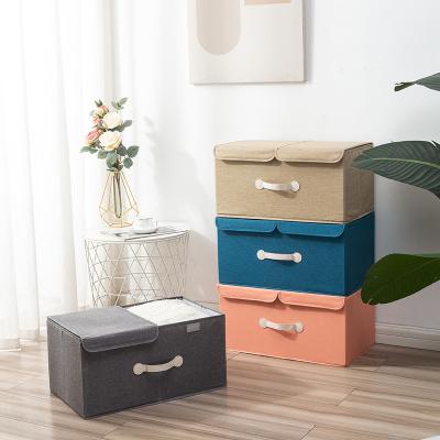 China New Foldable Drawer Clothing Bedroom Storage Box Modern Portable Toy Storage Box Without Cover Cotton And Canvas Storage Box for sale