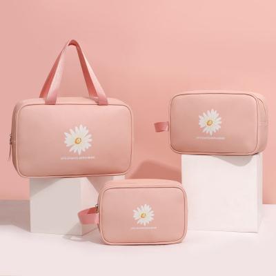 China New Modern Pink Cosmetic Storage Bag Travel Waterproof Wash Bag Cosmetic Make Up Case Bag For Ladies for sale