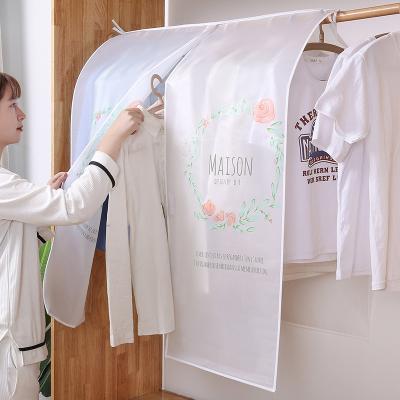 China New clothing dust cover bedroom coat and wardrobe simple transparent three-dimensional printed dustproof suit storage for sale