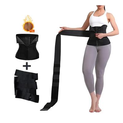 China Antibacterial 2 in 1 Wrap Waist Trainer Body Shapewear Women Slimming Postpartum Corset Flat Tummy Shaper Tummy Reduction Belt for sale