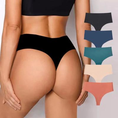 China Women's Antibacterial Seamless Panties Sexy Waist Pants High Top Ice Silk Briefs Young Teen Girl Thong Briefs Soft Breathable Waist S-X for sale