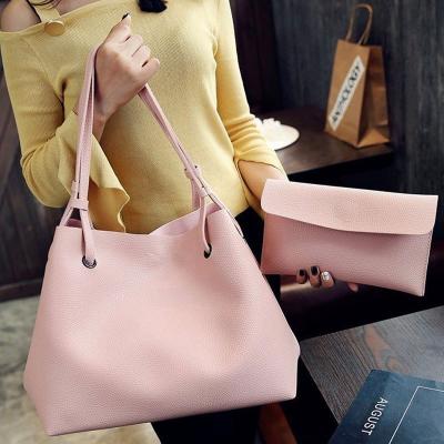 China High Quality Cheap Price Ladies Handbag Set 2pcs Large Tote Bags With Wallet Women Handbag Sets for sale