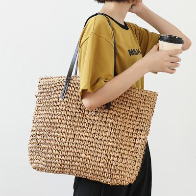 China Wholesale High Quality Vintage Summer Tote Shoulder Large Weaving Straw Beach Bags For Women for sale