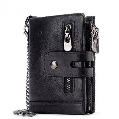 China Crazy Horse Genuine Leather Multi-Card RFID Wallet Multi-Card Anti-theft Leather Slot Leather Men's Short Wallet for sale