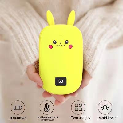 China Fast Cute Electric Hand Warmers Cartoon Support Charging USB Rechargeable Pocket Power Double Side Heating Bank for sale