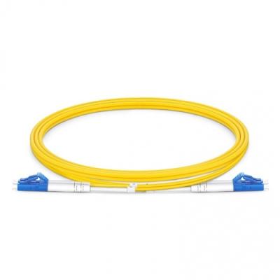 China FTTH FTTB FTTX (OFNR) 0.9/2.0/3.0mm Network 1m LC/UPC OS2 Duplex SM PVC Fiber Optic Patch Cord for sale