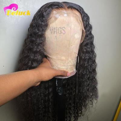 China Natural Preplucked Water Wave Wigs 13*4*1 Hairline Lace Front Wigs Brazilian Silky Straight Hair Wigs T Piece For Black Women for sale