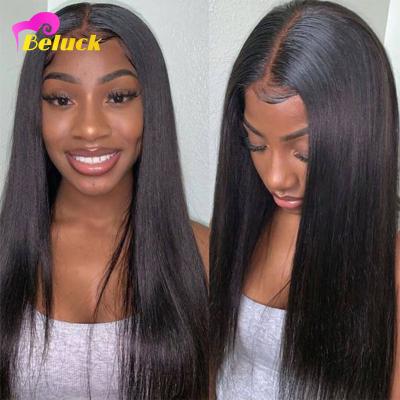 China Wholesale Silky Straight Wave T Piece Lace Up Wigs For Black Women, Brazilian Virgin Hair Transparent Lace Hair Wigs, Cheap 13x4x1 T Lace Wigs for sale