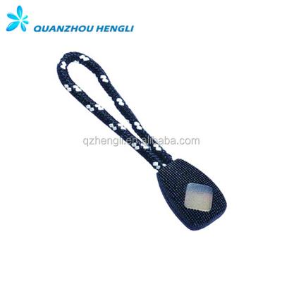 China Nickel Free Epoxy Zip Puller Head With PP Rope for sale