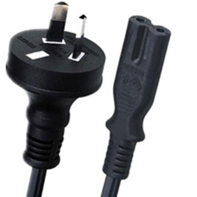 China Australian home appliance 2 pin 0.75mm 250v 2.5A saa extension power cords to IEC C7 figure 8 power cord cable for sale